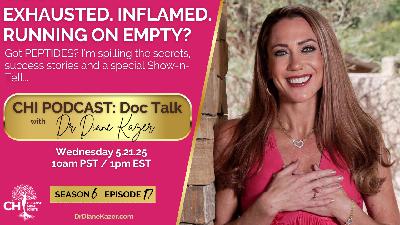 EXHAUSTED. INFLAMED. RUNNING ON EMPTY? Got questions about peptides? I’m spilling the secrets, patient success stories and a special Show-N-Tell your doctor doesn’t know about…