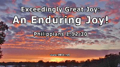 Exceedingly Great Joy: Making It LAST! (Sermon Audio) Exceedingly Great Joy: Making It LAST! (Sermon Audio)