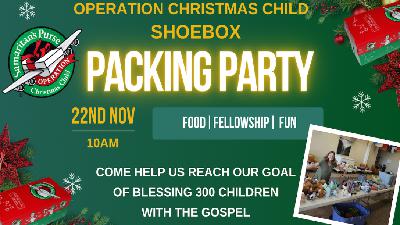 CHRISTMAS SHOEBOX PACKING PARTY INVITATION