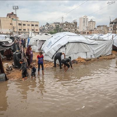 أمطار غزة… معاناة بيئية تتضاعف داخل مخيمات النزوح