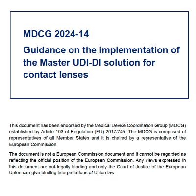 MDCG 2024-14-Master UDI-DI for Contact Lenses MDCG 2024-14-Master UDI-DI for Contact Lenses