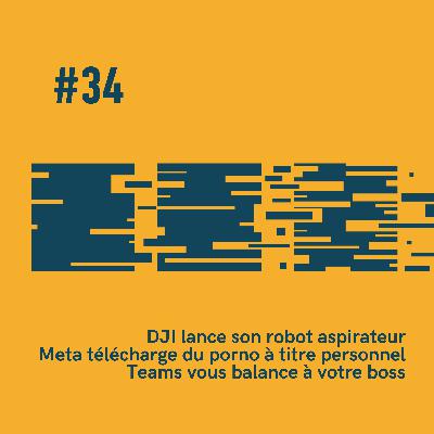 #34 - 🧹 DJI lance son robot aspirateur 🔞 Meta télécharge du porno 🟡 Teams dénonce si vous foutez rien au boulot