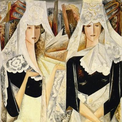 Андроиды из Испании, или Фон нарисован нейросетью? Наталья Гончарова. Испанские танцовщицы. Андроиды из Испании, или Фон нарисован нейросетью? Наталья Гончарова. Испанские танцовщицы.