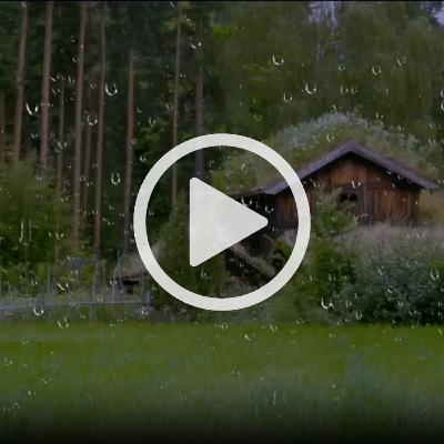 Rain & Thunder Sounds in Norwegian Village - 1 Hour Video - Relaxing Sounds for Sleep