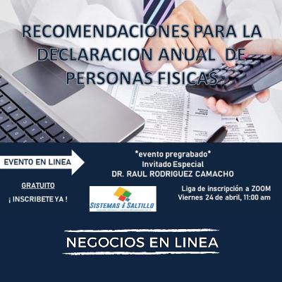 Recomendaciones en la declaración anual de personas físicas.