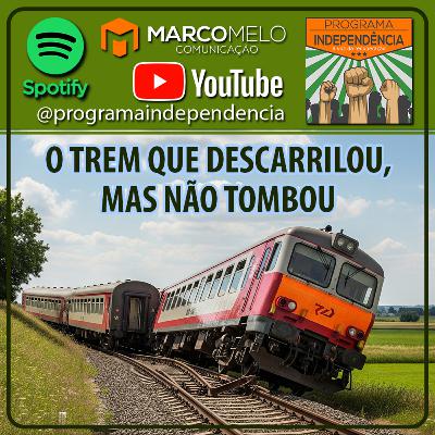 O trem que descarrilou, mas não tombou