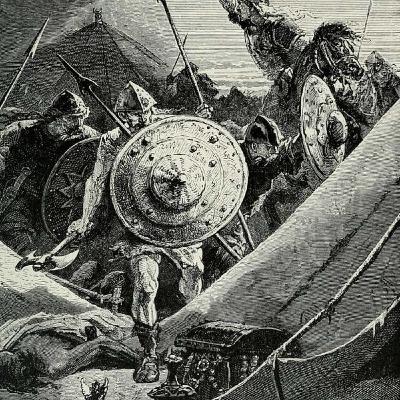 S8 Ep582: 6. Cline explores the decline of the Minoans on Crete and the Mycenaeans on mainland Greece. Both civilizations are categorized as failures that were internally fragile despite impressive architectural achievements like the Lion Gate. Overextension throug