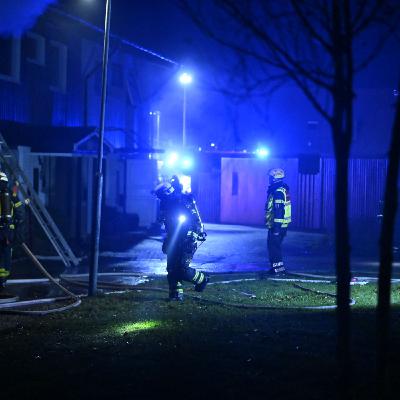 Våldsam brand ödelade radhus i Höganäs i natt