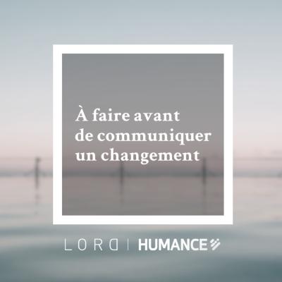 39. À faire avant de communiquer un changement 39. À faire avant de communiquer un changement