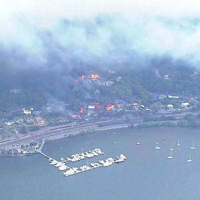 Bushfire destroy homes in Australia's Central Coast north of Sydney Bushfire destroy homes in Australia's Central Coast north of Sydney