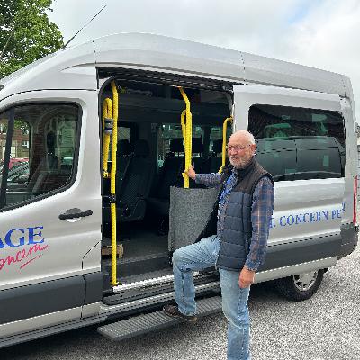 the P pod on location - on the Age Concern Bus!