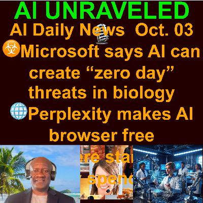 AI Daily News Rundown: 📈 Sora reaches number 3 on App Store  🎮 xAI pays gamers $100 an hour to train Grok  ☣️ Microsoft says AI can create “zero day” threats in biology 💰 Where startups actually spend on AI  🎥 Opalite AI & more  (Oct. 03 2025)