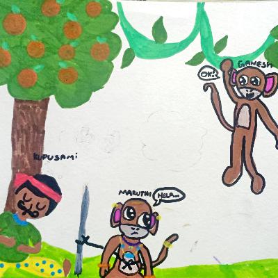 குரங்காட்டியும் குட்டிக் குரங்கு மாருதியும்