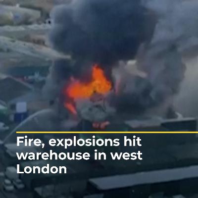 Major fire and explosions hit warehouse in west London | AJ #shorts