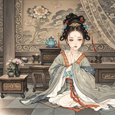 《何满子》唐·张祜hù：“故国三千里，深宫二十年”