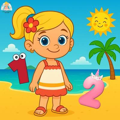 Apprendre les chiffres : Lila et les chiffres magiques au bord de la mer, histoire et chansons pour enfants