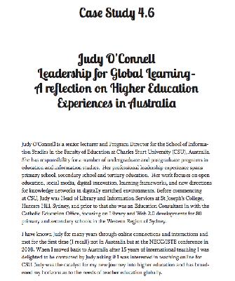 The Global Educator Case Study 4.6 - Judy O'Connell