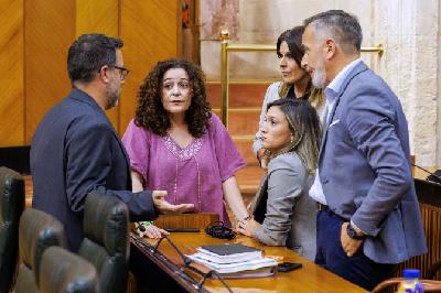 Inmaculada Nieto (Por Andalucía) y José Ignacio García (Adelante Andalucía) en el pleno sobre sanidad