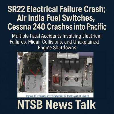 SR22 Electrical Failure Crash; Air India Fuel Switches, Cessna 240 Crashes into Pacific