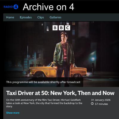 FRDH on the BBC: Taxi Driver at 50, New York Then and Now