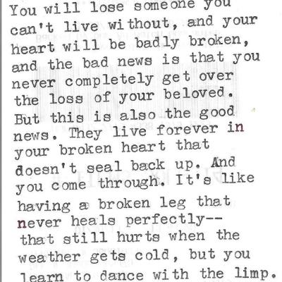 Learning to Live and Love with Loss
