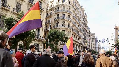 Mobilització contra la presència policial a Via Laietana