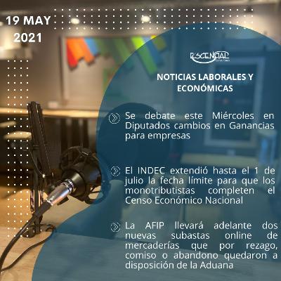 NOVEDADES LABORALES Y ECONÓMICAS 19/05/2021