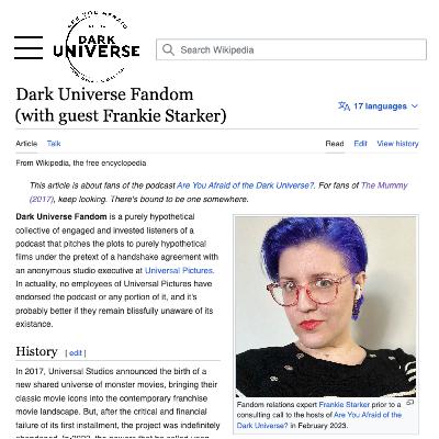 Dark Universe Fandom w/Frankie Starker Dark Universe Fandom w/Frankie Starker
