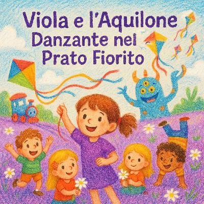 Viola e l'Aquilone Danzante nel Prato Fiorito