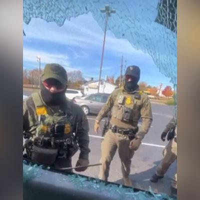 Federal agents smash US citizen's car window in North Carolina Federal agents smash US citizen's car window in North Carolina