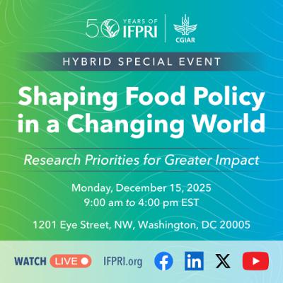 Shaping Food Policy in a Changing World: Research Priorities for Greater Impact Shaping Food Policy in a Changing World: Research Priorities for Greater Impact