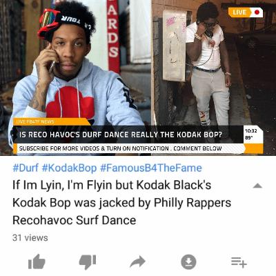 Meek Mills artist RecoHavo Jacked Kodak Blacks for his dance! Calls it The "Durf"