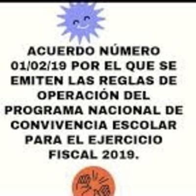 Acuerdo 01/02/19 Reglas de operación del Programa Nacional de Convivencia Escolar