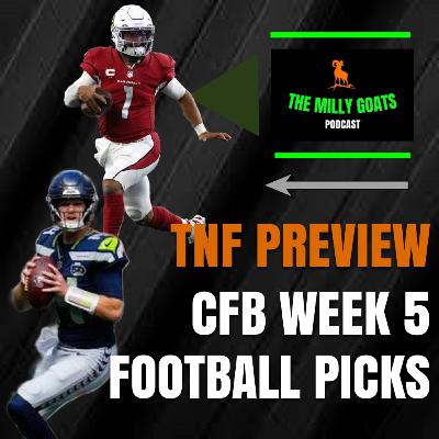 Cardinals/Seahawks TNF Preview, CFB Week 5/Top 12, & NFL Week 3 Takeaways