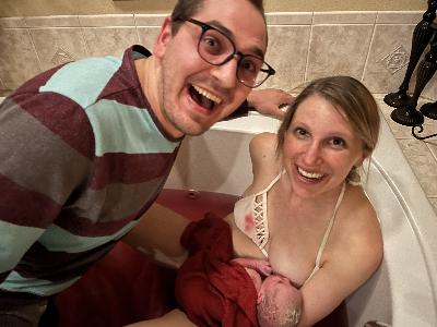 A Surprise Birth in her Parent's Bathtub