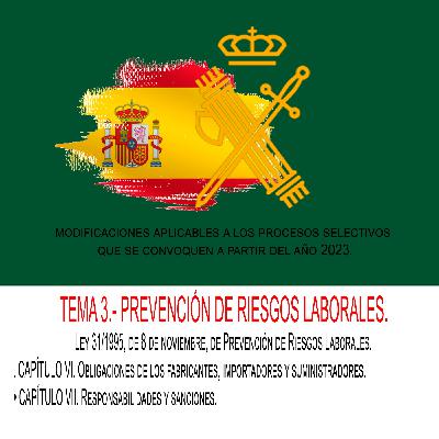 TEMA 3.- PREVENCIÓN DE RIESGOS LABORALES. Ley 31/1995, de 8 de noviembre, de PRL. CAPITULOS 6 Y 7