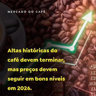 Altas históricas do café devem terminar, mas preços devem seguir em bons níveis em 2026 Altas históricas do café devem terminar, mas preços devem seguir em bons níveis em 2026