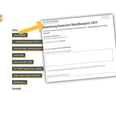 Deutscher Metallbaupreis 2024: In zwei Minuten dabei sein