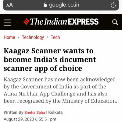 The emergence of Kaagaz scanner : In conversation with Mr Snehanshu Gandhi The emergence of Kaagaz scanner : In conversation with Mr Snehanshu Gandhi