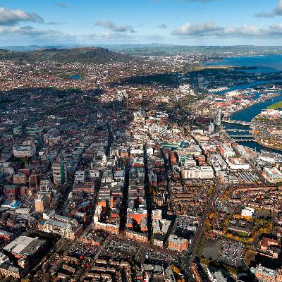 The dual Irish and English signs in the city of Belfast The dual Irish and English signs in the city of Belfast