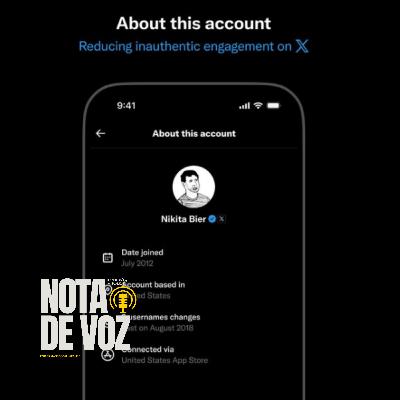 X lanza función “acerca de esta cuenta” X lanza función “acerca de esta cuenta”