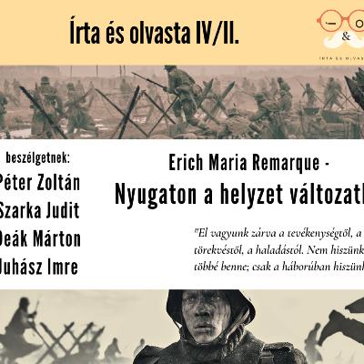 Remarque - Nyugaton a helyzet változatlan, Írta és olvasta S04E02