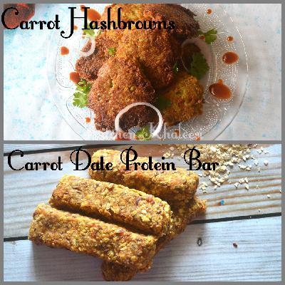 A Carroty Twist- Carrot Date protein Bar and Carrot Hashbrowns A Carroty Twist- Carrot Date protein Bar and Carrot Hashbrowns