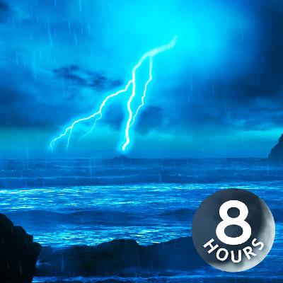Gewitter- und Regengeräusche mit Meereswellen | Weißes Rauschen zum Einschlafen und Lernen (8 Stunden)
