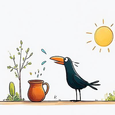 Fables & Faith: The Clever Crow and the Pitcher Puzzle