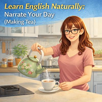 Learn English Naturally: Narrate Your Day (Making Tea) ☕自然に英語を学ぼう：一日の出来事を英語で語る（お茶を入れる）☕تعلّم الإنجليزية بشكل طبيعي: صف يومك (تحضير كوب من الشاي)