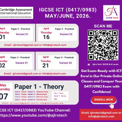 Enrol Now for IGCSE ICT (0417/0983) May/June 2026 — Master Every Variant!