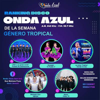 DISCO ONDA AZUL RANKING TROPICAL