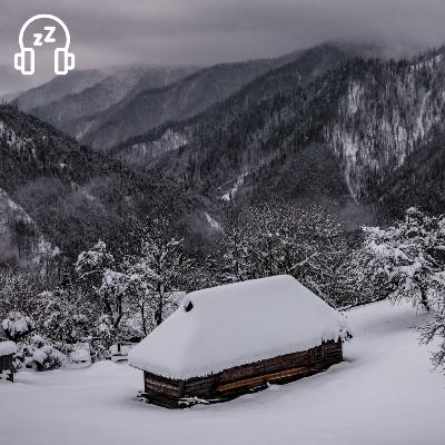 Winter Cabin in a Snowstorm | Falling Snow & Heavy Winds Blowing | Natural White Noise for Sleep