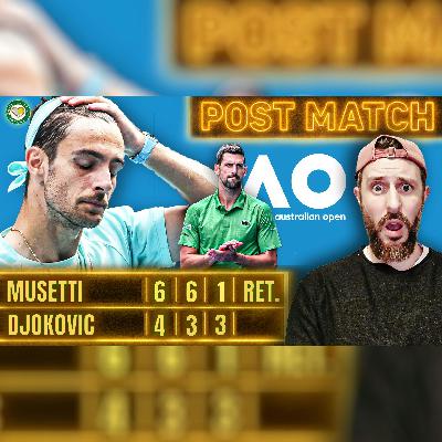 Musetti RETIRES 2 Sets Up 😲 Djokovic into Semi Final | Australian Open 2026 | Post Match Reaction